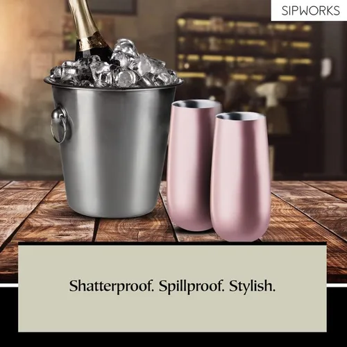 Vista 6 de Sipworks Vaso de vino de acero inoxidable de 8 onzas con aislamiento al vacío de doble pared, resistente a derrames, inastillable, para viajes