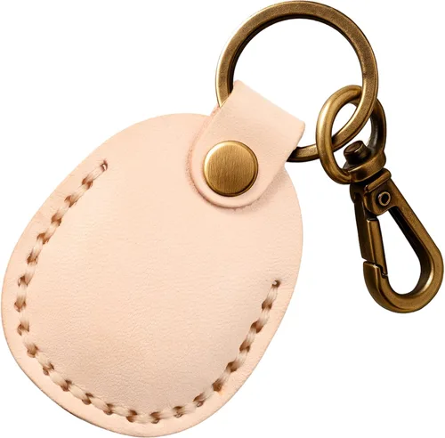 Vista 31 de Llavero de Airtag de cuero genuino, llavero portátil de Air tag con anillos para llaves, funda de cobertura oculta completa compatible con Airtag