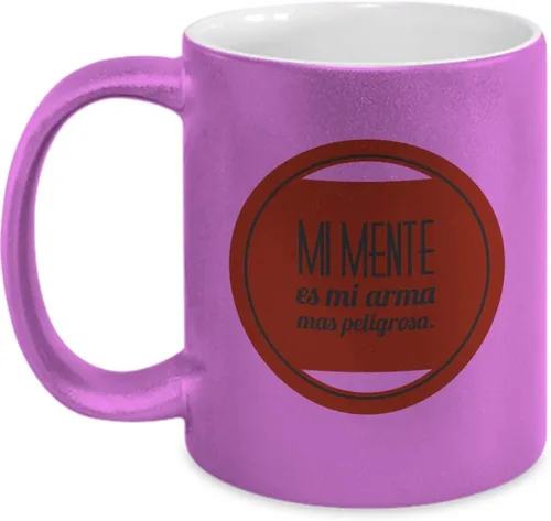 Vista 3 de Taza de Cafe Yo Vaso, taza café divertidas, tazas personalizadas, taza de café inspiradoras, taza con mensajes positivos., 11onza, Dorado