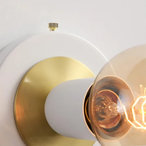 Vista 3 de BRIGHTTIA Luna Uno - Aplique de pared de 1 luz, accesorio industrial moderno de mediados de siglo para pared y techo, lámpara minimalista para baño