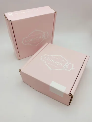 Vista 6 de Concept8 colored glass 18K gold plated 925 silver post earrings made in korea