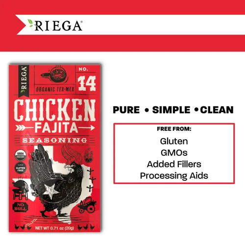 Vista 4 de Riega Mezcla orgánica de condimentos para fajita, hace el adobo Tex-Mex perfecto para carne y verduras (Fajita de pollo, 0.71 onzas (paquete de 8))