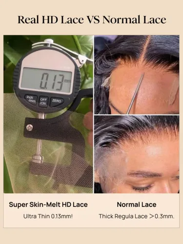 Vista 7 de UNICE - Pelucas de cabello humano con cierre de encaje HD de 5 x 5, con mezcla Blendaway, sin pegamento, onda corporal, con cordón de ajuste