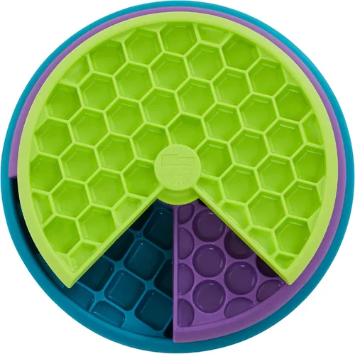 Vista 11 de Outward Hound Nina Ottosson Lick N' Flip 3-in-1 Dog Toy Treat Puzzle, 7.4" Lick N' Flip Treat (morado)