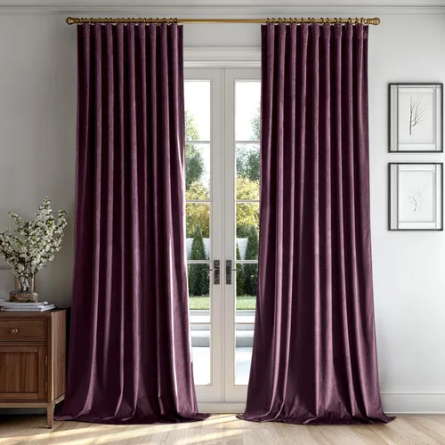 Vista 8 de MIULEE Cortinas de Terciopelo Negro de 84 Pulgadas de Largo 2 Paneles - Cortinas de Ventana con Pliegues Pinzados de Lujo que Oscurecen