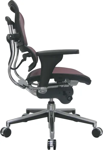 Vista 4 de Ergohuman Eurotech Seating - Silla giratoria de malla con respaldo medio, color rojo ciruela