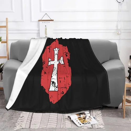Vista 5 de Crusader Knights Templar Cross - Manta térmica, ligera, súper suave y cálida para todas las estaciones, para sofás