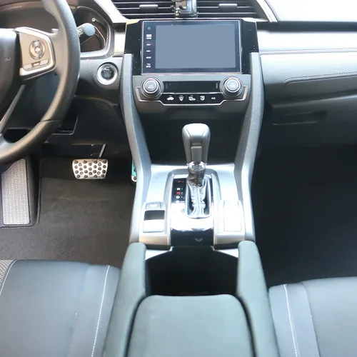 Vista 4 de IKON MOTORSPORTS Tapete de suelo compatible con Honda Civic 2016-2021, tapetes de piso de ajuste de fábrica, alfombra delantera y trasera