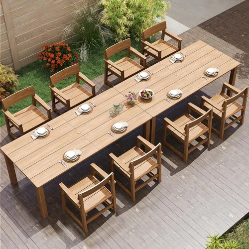 Vista 9 de Jocoevol Juego de comedor de patio HIPS de 5 piezas para 4 mesas y sillas al aire libre
