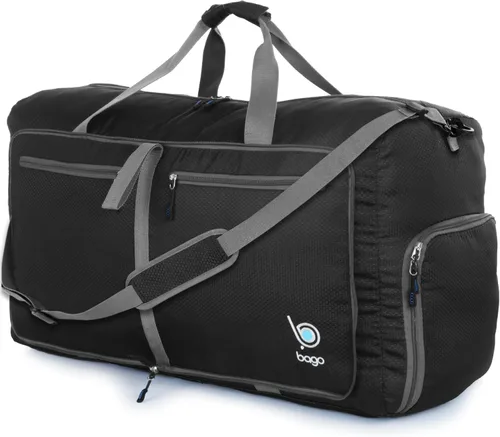 Vista 23 de Bago Travel Duffle Bag for Women & Men. Medium Duffel Bag for Traveling Todo negro