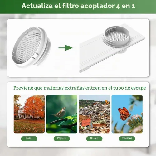 Vista 5 de Kit de ventilación de aire acondicionado portátil mejorado para puerta corrediza con filtro de acoplador 4 en 1, adecuado para manguera de escape