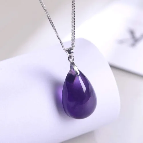 Vista 2 de iSTONE - Collar de plata de ley 925 con dije de lapislázuli para mujer, piedra preciosa natal con cadena de plata de 18 pulgadas