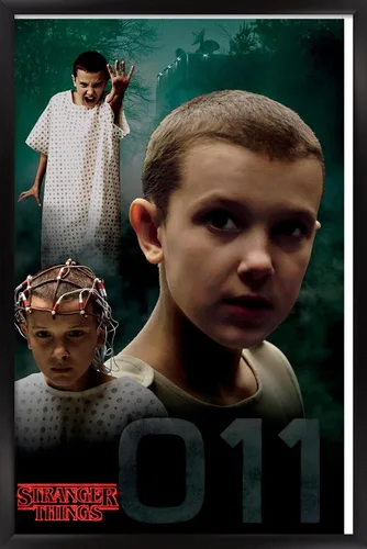 Vista 8 de Trends International Netflix Stranger Things - Póster de pared de Eleven, 14.725 x 22.375 pulgadas, versión enmarcada de madera de granero