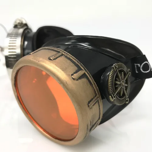 Vista 40 de Lentes estilo victoriano Steampunk con diseño de brújula, lentes de colores y lupa ocular