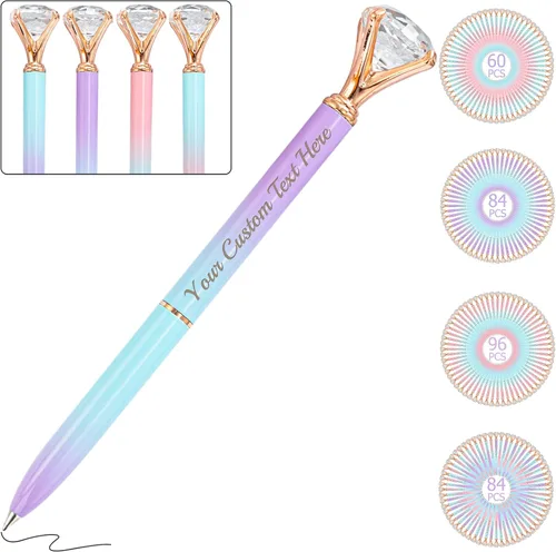 Vista 26 de Bolígrafos personalizados con punta de lápiz capacitivo, bolígrafo de diamante con nombre grabado personalizado, grabado gratis, logotipo Estilo 3