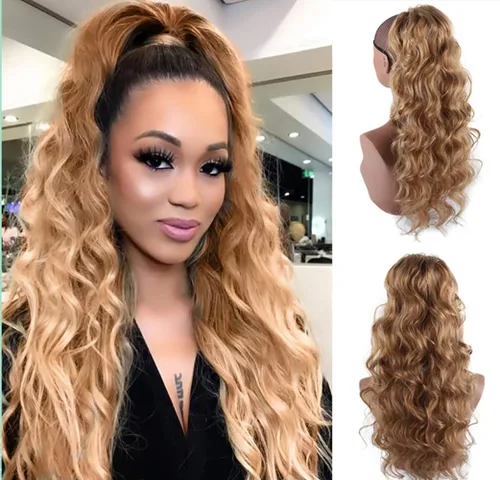 Vista 9 de CINHOO Extensiones de cabello con cola de caballo gris para mujeres negras, cola de caballo sintética con cordón, cola de caballo sintética corta