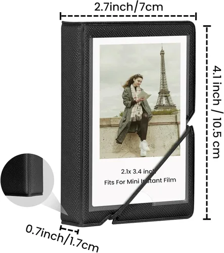 Vista 4 de Álbum de Fotos Mini Lifting con 28 Bolsillos para Imágenes de 2x3 Pulgadas que se Ajusta a Cámara Instantánea Fujifilm Instax Mini 7s 8 9 11 25 26