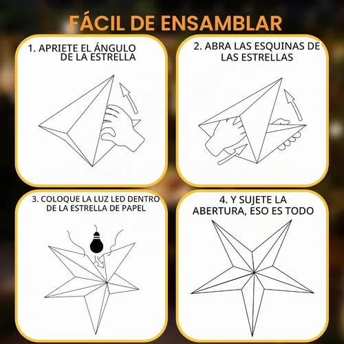 Vista 7 de GalaxyArts - Naxatra (blanco mediano 7 puntas) - Linterna de estrella de papel Naxatra Blanco - 7 Puntas