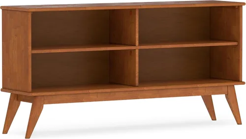 Vista 20 de SIMPLIHOME Draper - Estantería de madera maciza de 64 pulgadas de alto Rubio