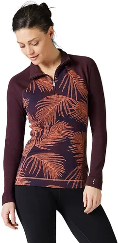 Vista 11 de Smartwool Patrón de capa base de merino térmico clásico para mujer con cremallera de 1/4 Punto Negro