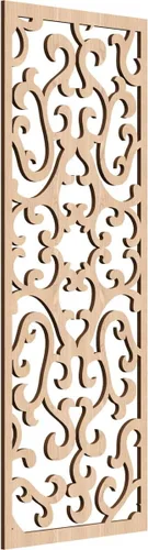 Vista 111 de 9 3/8 pulgadas de ancho x 24 3/8 pulgadas de alto x 1/4 de alto Smithfield paneles de pared de madera con calado, abedul