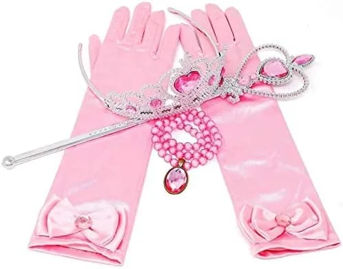 Vista 4 de Orgrimmar Accesorios de vestir de princesa, guantes, tiara, corona, varita, collares, regalos para niños y niñas