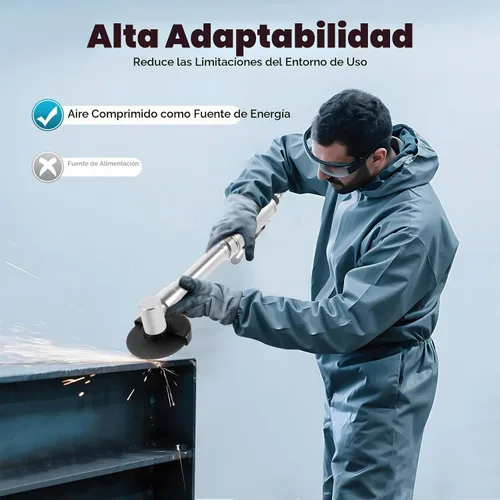 Vista 4 de Amoladora angular neumática de mango largo, herramienta de corte neumática de 90 PSI 25000 RPM, alcance extendido de 12.2 pulgadas para espacios