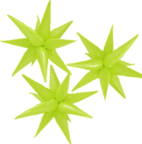 Vista 16 de 3 globos de aluminio con forma de estrella de explosión 3D de 26 pulgadas, globos de aluminio negro con forma de cono de estrella para cumpleaños