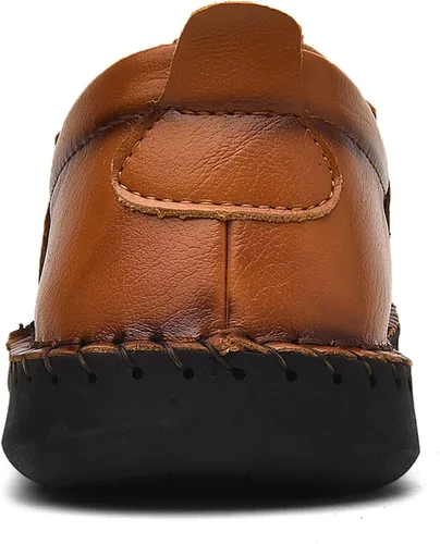 Vista 5 de Shaire Zapatos casuales de cuero sin cordones para hombre, zapatos cómodos y transpirables para caminar para hombres