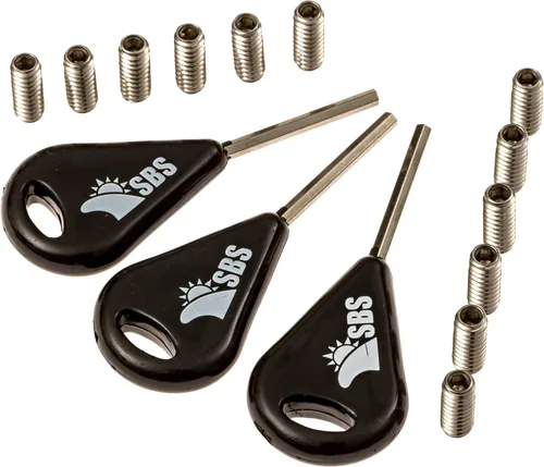 Vista 2 de SBS Surf - Juego de llaves y tornillos compatibles con sistemas de aletas de futuros (3 llaves y 12 tornillos)