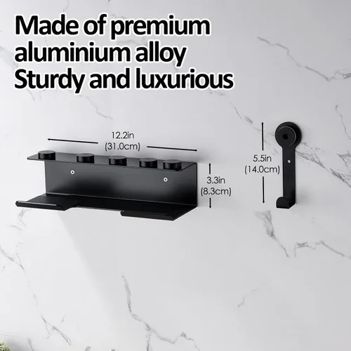 Vista 7 de Affogato Soporte para secador de pelo compatible con Shark FlexStyle, organizador de montaje en pared para accesorios Shark Flex