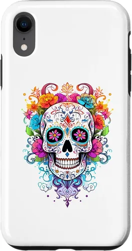 Vista 25 de Halloween Sugar Skull Flower Calavera Dia De Los Muertos Case for iPhone 17