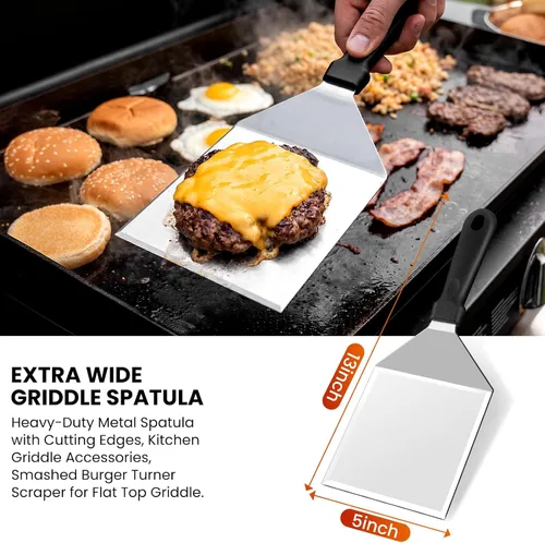Vista 4 de Kit de accesorios para plancha, juego de 144 piezas de herramientas para plancha y parrilla para Blackstone y Camp Chef, juego profesional