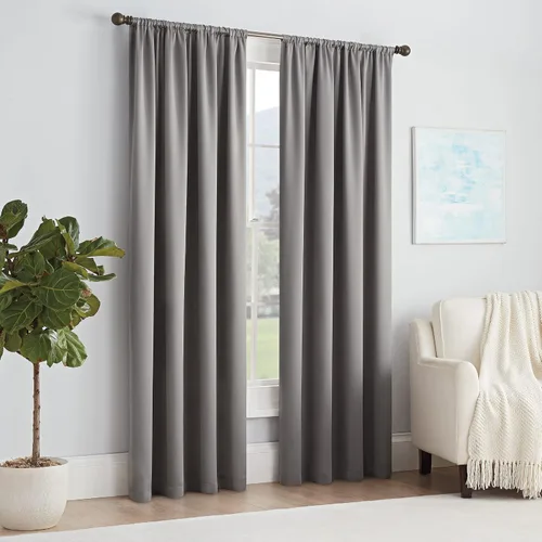 Vista 11 de Eclipse Thermapanel Cortina lisa de ventana moderna para oscurecer la habitación, con bolsillo para cortinero, para dormitorio (1 panel), 54 x 63