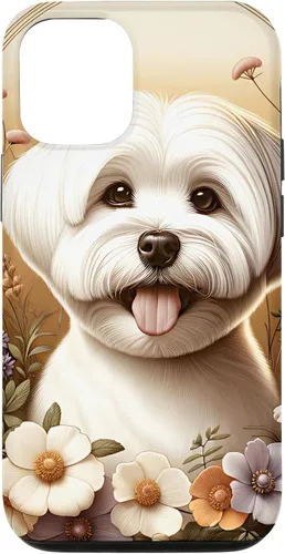 Vista 28 de Maltese Dog Summer Wildflowers Artwork Case for iPhone 17
