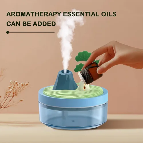 Vista 5 de Mini Humidificador Lindo 320mL con Vapor Frío con 2 Modos de Niebla, para Hogar/Cuna/Oficina, Mini Humidificador de Aire Portátil, humidificador Azul