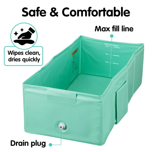 Vista 7 de Bañera plegable para bebé, ahorro de espacio y fácil de limpiar