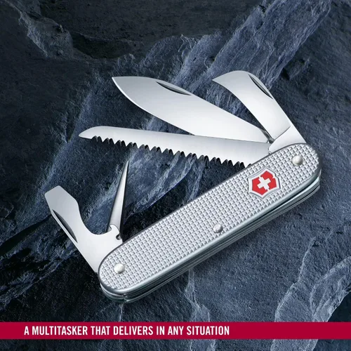 Vista 5 de Victorinox Swiss Army 7 Navaja Suiza, Navaja de Bolsillo de 7 Funciones Hecho en Suiza con 2 Hojas (Hoja Grande y de Poda), Sierra para Madera