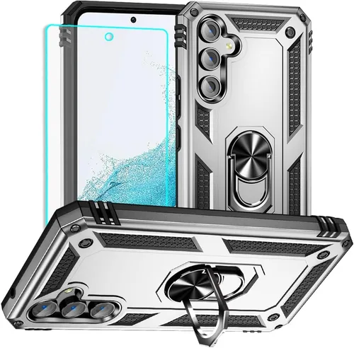 Vista 10 de Funda para Samsung A54 5G, Galaxy A54 5G con protector de pantalla HD, [grado militar de 16 pies a prueba de caídas], anillo protector a prueba