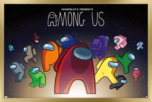 Vista 14 de Among Us - Póster de pared espacial, 22.4 pulgadas de largo x 14.7 pulgadas de ancho, versión enmarcada de madera de granero Versión enmarcada