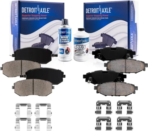 Vista 16 de Detroit Axle - Pastillas de Freno Delantero para Nissan Altima Maxima Sentra 350Z Cube Juke Versa INFINITI G35 I30 I35 Suzuki SX4 Crossover