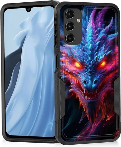 Vista 153 de Funda para Galaxy A14 5G, resistente de doble capa híbrida de policarbonato duro, goma suave, a prueba de golpes, funda protectora resistente