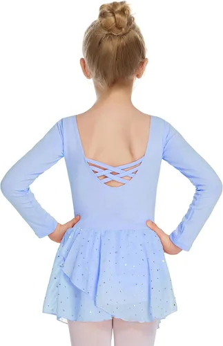 Vista 27 de Arshiner Vestido de ballet clásico de manga larga para niñas Negro