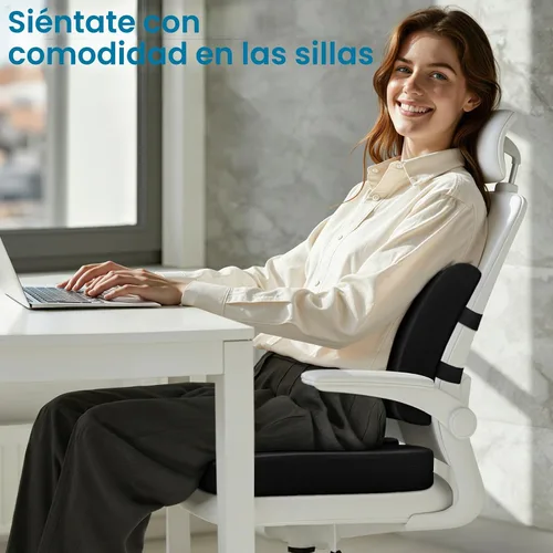 Vista 6 de CushZone Cojín de asiento, almohada de apoyo lumbar con correa ajustable, cojines para silla para aliviar el dolor de ciática, con funda lavable