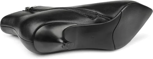 Vista 5 de MERUMOTE Botines de cuero para mujer, zapatos de tacón bajo, botines de invierno con cremallera