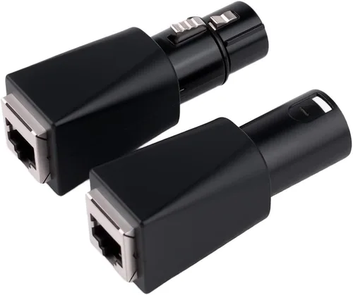 Vista 2 de DMX a RJ45 Conector RJ45 Ethernet a 3 pines XLR DMX hembra y macho adaptadores conjuntos (3PIN_1Pair)