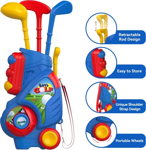 Vista 2 de Liberry Juguetes para niños de 2, 3, 4, 5 años, regalo de Navidad, cumpleaños, juego de golf y juego de pelota en T ajustable para niños y niños