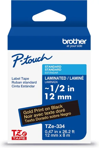 Vista 19 de Cinta laminada Brother Negro sobre Transparente, 6 mm (Tze111)