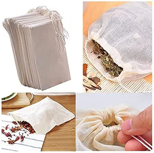 Vista 5 de 20 bolsas de cocina para especias de 5 x 6 pulgadas, bolsas de té reutilizables para hierbas
