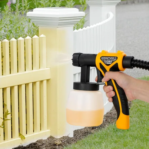 Vista 7 de Hoteche Pulverizador de pintura eléctrico HVLP de 700 W Contenedor de 27.1 fl oz, boquilla de 0.098 in, flujo de 33.8 fl oz/min, manguera de 9.8 ft